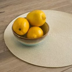 Danica Brands Now Designs By Danica 15" Disko Placemats (Set Of 4) | Ivory -Dinnerware Shop ivorymat2 1
