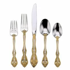 Oneida 18/10 Stainless Steel 20-Piece Flatware Set | Golden Michelangelo
