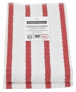 Danica Brands Now Designs By Danica Basketweave Dishcloths (Set Of 2) | Red Stripe