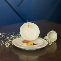 Everything Kitchens Modern Colorful Neutrals - Rippled 16-Piece Dinnerware Set - Matte | Beige