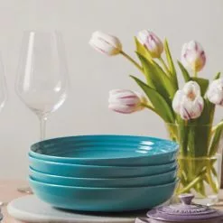 Le Creuset 8.5" Pasta Bowls - Set Of 4 | Caribbean Blue -Dinnerware Shop rs9570 lca dinnerwaretableware 1034 main