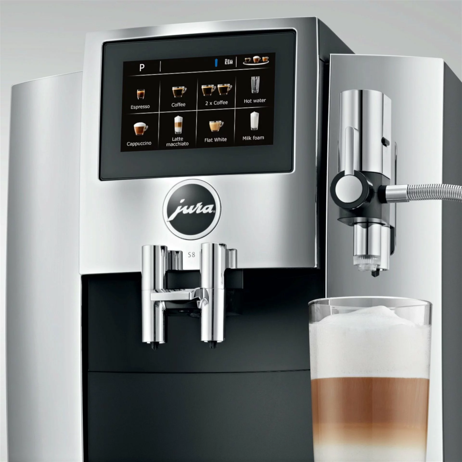 Jura S8 Multifunction Automatic Coffee & Espresso Machine | Chrome 5 Jura S8 Multifunction Automatic Coffee & Espresso Machine | Chrome - Image 3
