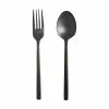 Fortessa Arezzo Brushed Black Serving Fork & Spoon Set