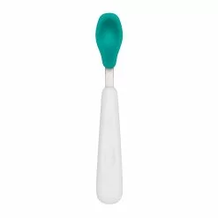 OXO Tot Feeding Spoon Set With Soft Silicone | Teal -Dinnerware Shop tot 61138300 2a