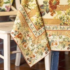 April Cornell 60" X 90" Sonata Stripe Dining Tablecloth | Gold 7 April Cornell 60" X 90" Sonata Stripe Dining Tablecloth | Gold -Dinnerware Shop tpsonq gold april cornell tablecloth 4