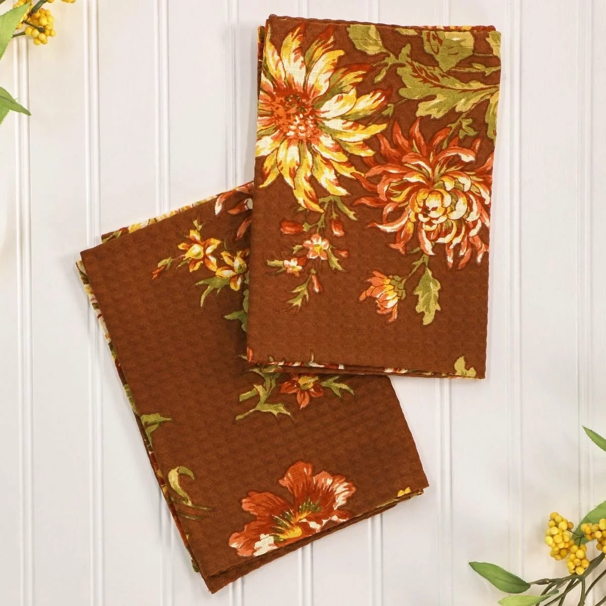 April Cornell Dahlia Days Tea Towel (Set Of 2) | Café 4 April Cornell Dahlia Days Tea Towel (Set Of 2) | Café - Image 2