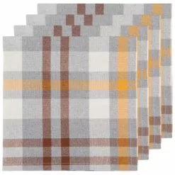 Danica Brands Now Designs By Danica Second Spin 20" Napkins (Set Of 4) | Maize Plaid