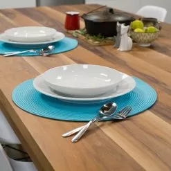 Danica Brands Now Designs By Danica 15" Disko Placemat | Turquoise -Dinnerware Shop turqmat3