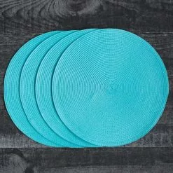Danica Brands Now Designs By Danica 15" Disko Placemat | Turquoise -Dinnerware Shop turqmat4