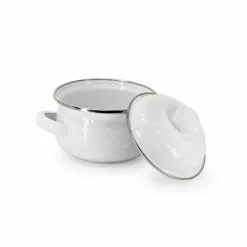 Golden Rabbit Enamelware 14oz Petite Tureen | White